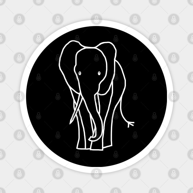 Ghost Elephant Minimal Magnet by ellenhenryart